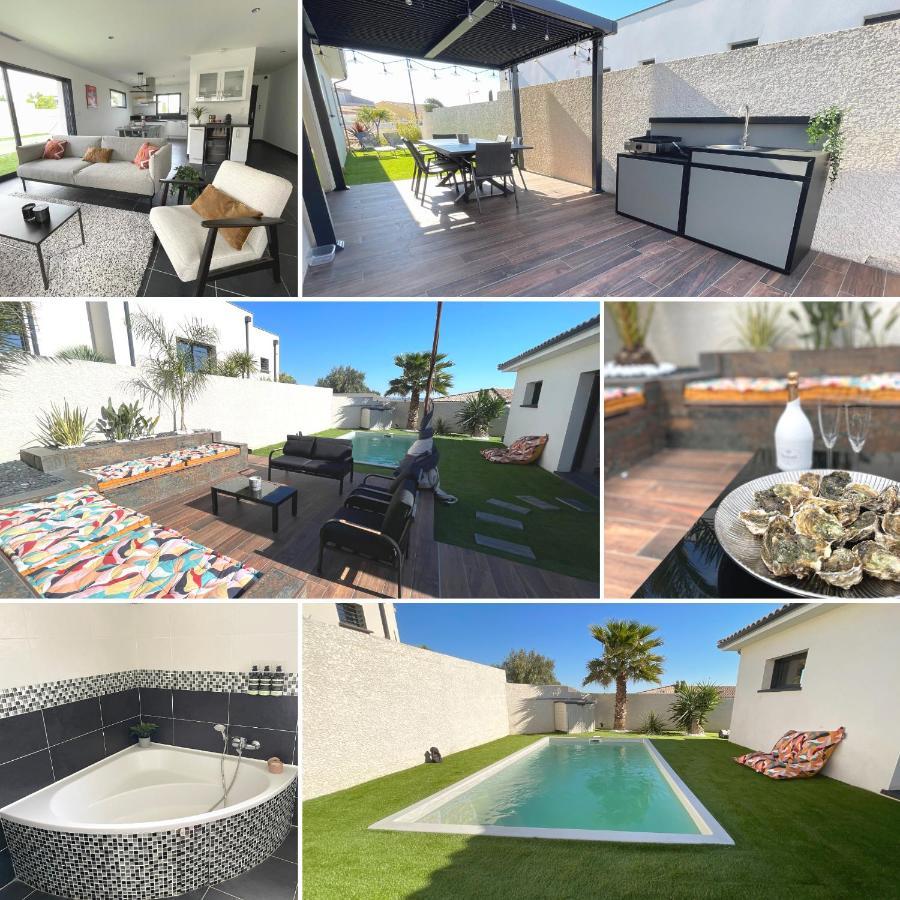 Villa Contemporaine Avec Piscine Chauffee Proche Des Plages Sauvian Εξωτερικό φωτογραφία
